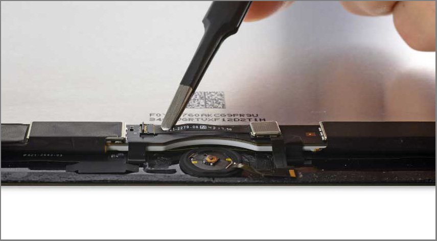 iPad air 2 screen replacement - Step 38 -Disconnect the Home Button ribbon cable