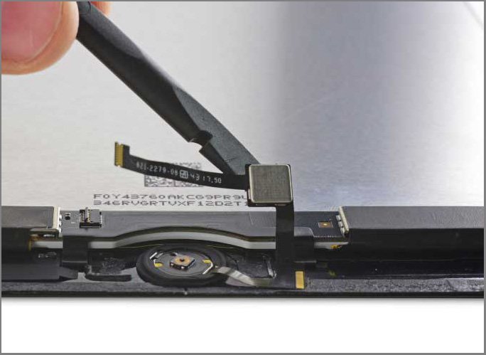 iPad air 2 screen replacement - Step 39 - peel up the Touch ID control chip and Home button ribbon cable