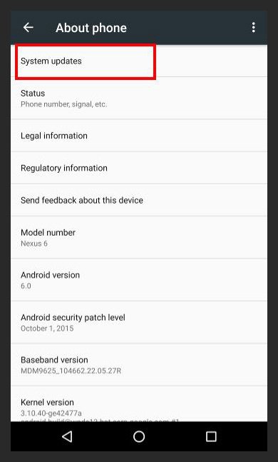 android phone tricks Check For android System updates