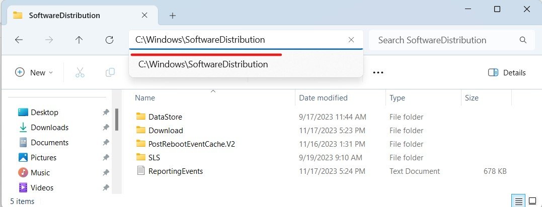 Clearing the SoftwareDistribution Folder