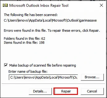 What causes Outlook profile to corrupt